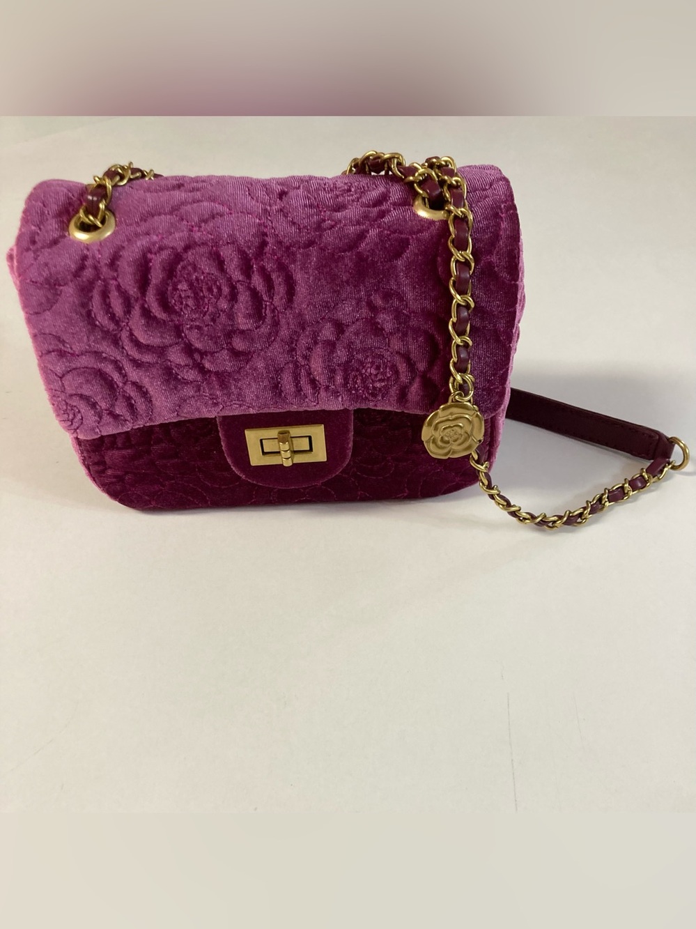 Purple Velvet Crossbody Flap Purse
